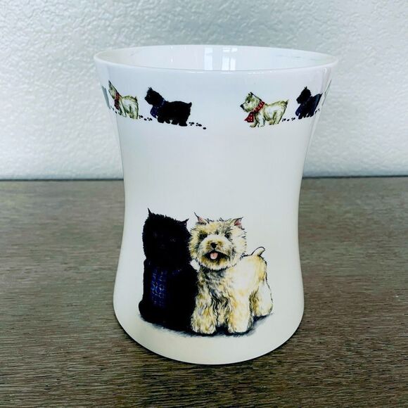 Vintage Hudson Middleton Scottie Dogs Bone China Vase - Picture 1 of 5